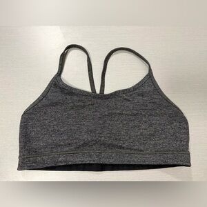 Lululemon Athletica Strappy Sports Bra Gray Black Heathered Size 8 Yoga Gym